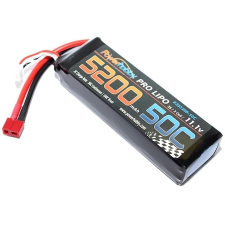 Power Hobby 5200mAh 11.1V 3S 50C LiPo Battery with Hardwired T-Plug PHB3S520050CDNS